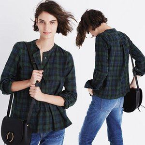 MADEWELL Market Popover Shirt in‎ Dark Plaid Sz XS